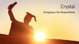  Presentation with shining - Beautiful PPT layouts featuring education - silhouette of graduate against sun backdrop and a lemonade colored foreground