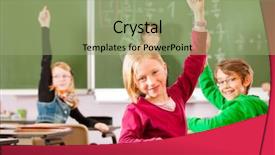  Presentation with math primary education - Slide set featuring education - young female teacher background and a mint green colored foreground