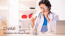  Presentation with skull - Cool new PPT theme with young male doctor with human' backdrop and a lemonade colored foreground