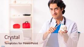  Presentation with skull - Presentation theme enhanced with young male doctor with human' background and a lemonade colored foreground