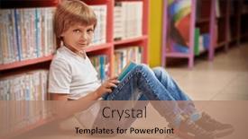  Presentation with education cute - Presentation design having education-a-cute-boy background and a coral colored foreground