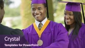  Presentation with african american students - Amazing theme having education african american students - closeup of a graduate looking backdrop and a violet colored foreground