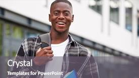  Presentation with student - PPT theme having education african american students - portrait of male student standing background and a gray colored foreground