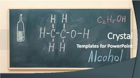  Presentation with chemical - Amazing presentation theme having education alcohol - chemical formulas on the blackboard backdrop and a gray colored foreground