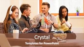  Presentation with popcorn - PPT layouts with education alcohol - group of cheerful students background and a  colored foreground