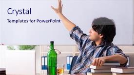  Presentation with drinking alcohol - Presentation theme consisting of education alcohol - male teacher drinking background and a  colored foreground