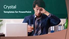  Presentation with classroom strategies - Presentation theme consisting of education alcohol - male teacher drinking background and a  colored foreground