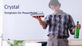 Presentation with classroom special needs - Presentation theme featuring education alcohol - male teacher drinking background and a sky blue colored foreground