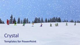  Presentation with ski - PPT theme consisting of education am - mountains ski resort zell am background and a sky blue colored foreground