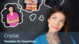  Presentation with contemplating - Colorful slide set enhanced with education-and-career-choice-options backdrop and a ocean colored foreground