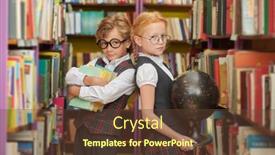  Presentation with education cute - Slide deck featuring education-and-clever-children-two background and a tawny brown colored foreground