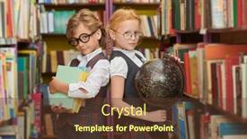  Presentation with education cute - Slide deck having education-and-clever-children-two background and a tawny brown colored foreground