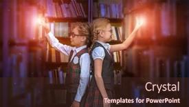  Presentation with bookshop - Presentation theme enhanced with education-and-clever-children-two background and a wine colored foreground