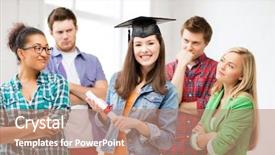  Presentation with competition - Audience pleasing presentation design consisting of education and competition concept - girl backdrop and a coral colored foreground
