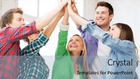  Presentation with friendship school - Beautiful slide set featuring education and friendship concept - happy backdrop and a light blue colored foreground