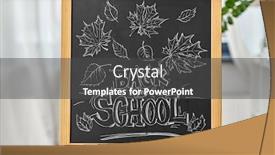  Presentation with back school education - PPT theme with education-and-learning-concept-autumn background and a dark gray colored foreground