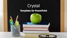  Presentation with education supplies - PPT layouts featuring education-and-learning-concept-books background and a black colored foreground