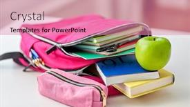  Presentation with education pink - PPT theme having education-and-learning-concept-close background and a coral colored foreground