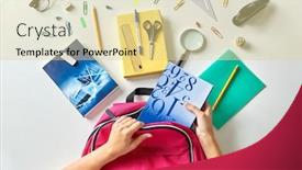  Presentation with education pink - Cool new slides with education-and-learning-concept-hands backdrop and a blonde colored foreground