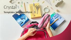  Presentation with education pink - Audience pleasing slides consisting of education-and-learning-concept-hands backdrop and a blonde colored foreground