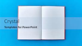  Presentation with diary - PPT theme consisting of education-and-object-concept-open background and a light blue colored foreground