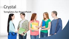  Presentation with group discussion - Presentation theme enhanced with love sala de aula - education and people concept background and a white colored foreground