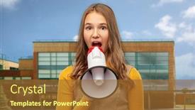  Presentation with teenage girl - Beautiful slides featuring education-and-people-concept-teenage backdrop and a tawny brown colored foreground