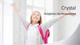  Presentation with school - Cool new theme with education and school concept - little backdrop and a  colored foreground