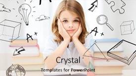  Presentation with school testing - Slide set enhanced with medical - scientist with equipment and science background and a sky blue colored foreground.