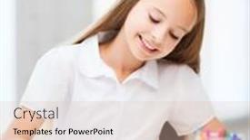  Presentation with school - PPT theme with education-and-school-concept background and a lemonade colored foreground