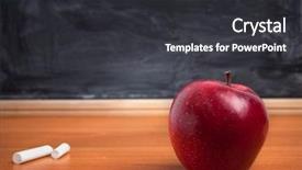  Presentation with school apple - Presentation theme with apple blackboard - school concept background and a dark gray colored foreground