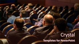  Presentation with congress - Slides enhanced with science comference - people attend business conference background and a wine colored foreground