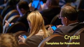  Presentation with congress - PPT layouts enhanced with science comference - people attend business conference background and a tawny brown colored foreground