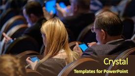  Presentation with congress - PPT theme consisting of science comference - people attend business conference background and a tawny brown colored foreground