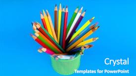  Presentation with back school - Cool new slides with education blue - back to school concept backdrop and a  colored foreground