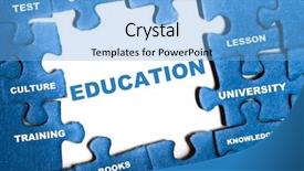 Presentation with blue puzzle pieces - Beautiful presentation featuring education blue puzzle pieces assembled backdrop and a light blue colored foreground