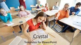  Presentation with back school education - Audience pleasing PPT layouts consisting of education bullying conflict social relations backdrop and a soft green colored foreground