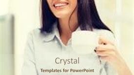  Presentation with education technology - Presentation featuring education business and technology concept - smiling businesswoman or student with laptop computer and coffee background and a cream colored foreground