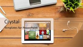  Presentation with mass media business technology internet - Cool new PPT theme with education business mass media backdrop and a coral colored foreground