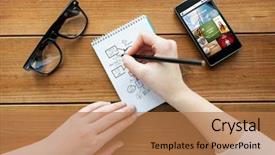  Presentation with mass media - Audience pleasing theme consisting of education business mass media backdrop and a coral colored foreground