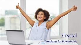  Presentation with technology education - Audience pleasing presentation consisting of education business success gesture backdrop and a sky blue colored foreground