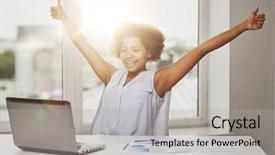  Presentation with technology education - PPT theme featuring education business success gesture background and a light gray colored foreground