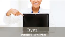  Presentation with technology education - Audience pleasing slide set consisting of education business technology and internet concept - smiling woman with laptop computer backdrop and a gray colored foreground