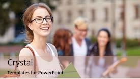  Presentation with friendship school - Amazing presentation having education campus friendship and people backdrop and a coral colored foreground