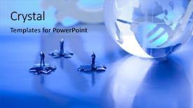  Presentation with team work and productivity - Slides with education career - business team work background and a light blue colored foreground