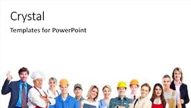  Presentation with team people hugging - Amazing presentation theme having education career - group of business people team backdrop and a white colored foreground