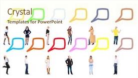  Presentation with concept for problem solving many - Audience pleasing presentation theme consisting of education cartoon - many colleagues comics concept backdrop and a cream colored foreground