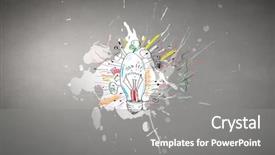  Presentation with science - Theme consisting of education cartoon - young funny science man background and a gray colored foreground