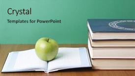  Presentation with apple - Cool new presentation with education chalkboard - apple and books backdrop and a  colored foreground