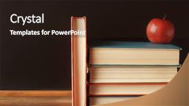  Presentation with blackboard - Theme consisting of education chalkboard - books and apple on blackboard background and a wine colored foreground